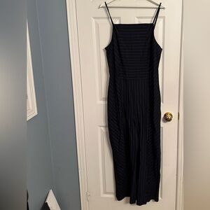 Black Pinstripe Jumpsuit